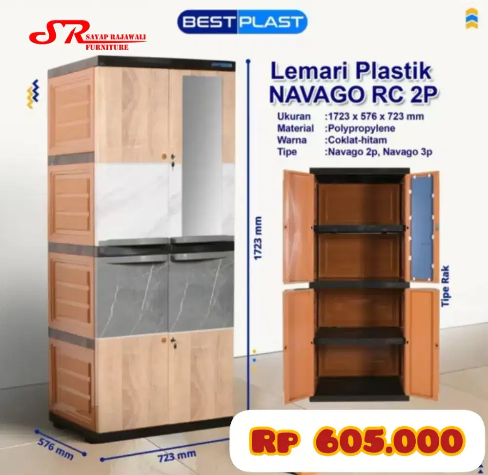 Lemari Bestplast BMC 2RC  Murah Jogja (Fir)