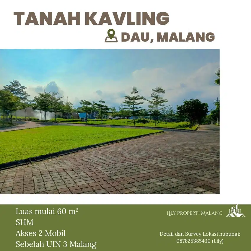 Tanah Kavling Potensial Kos-kosan Sebelah Kampus UIN 3 Malang Dau