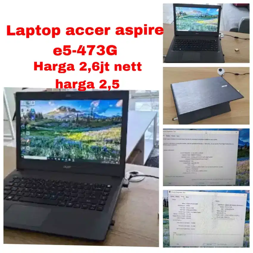 Laptop acer aspire e5-473G 2,550rb ambil ke lokasi