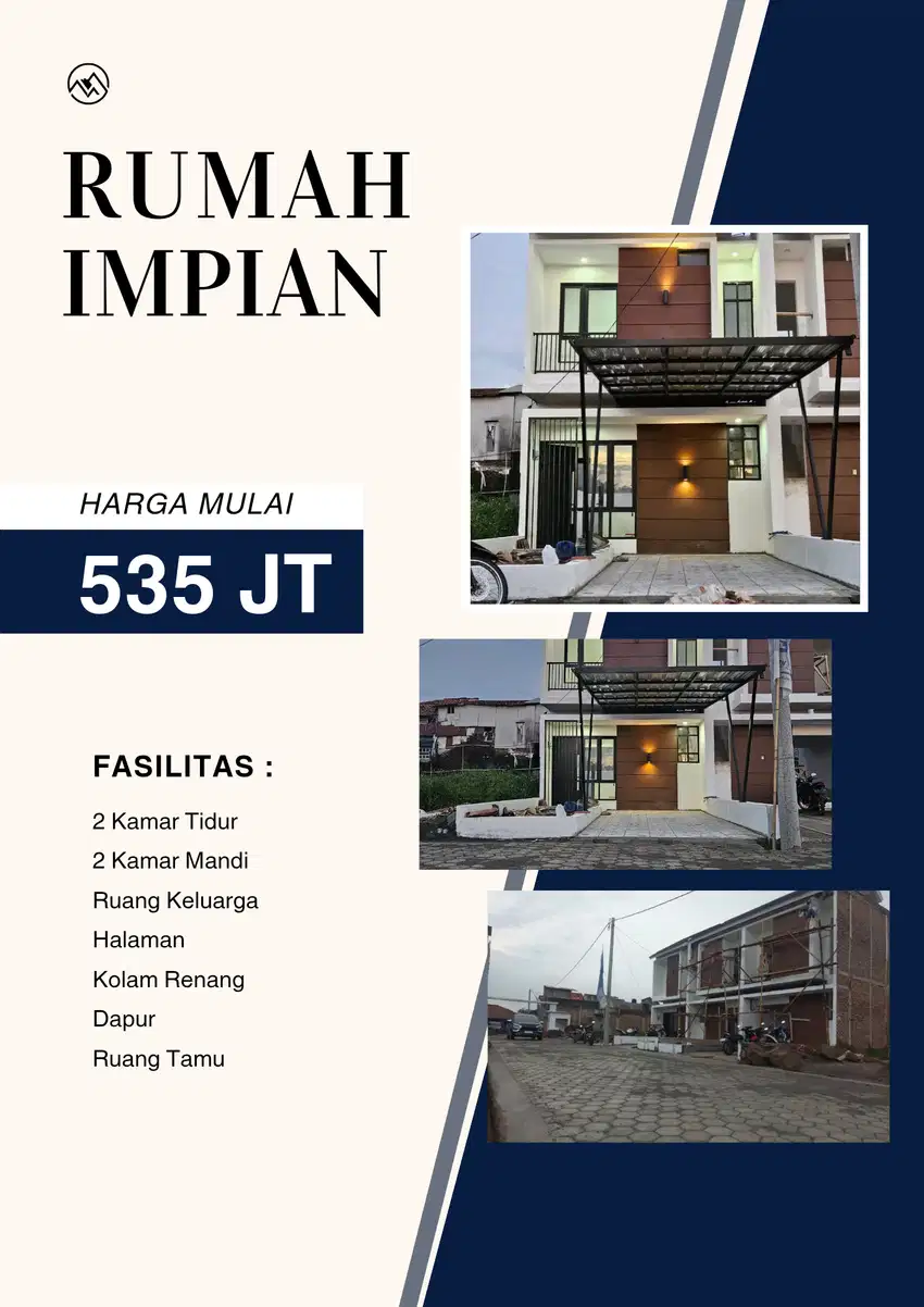Rumah dua lantai TANPA DP, siap huni