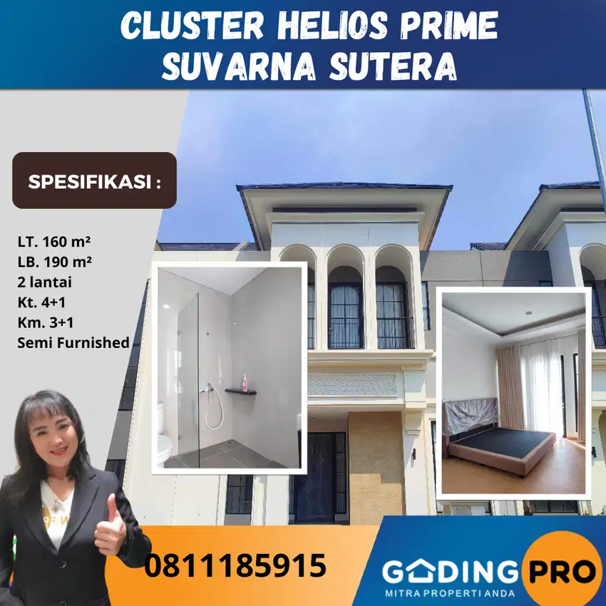 Disewakan Semi Furnished Cluster Helios Prime Suvarna Cikupa Tangerang