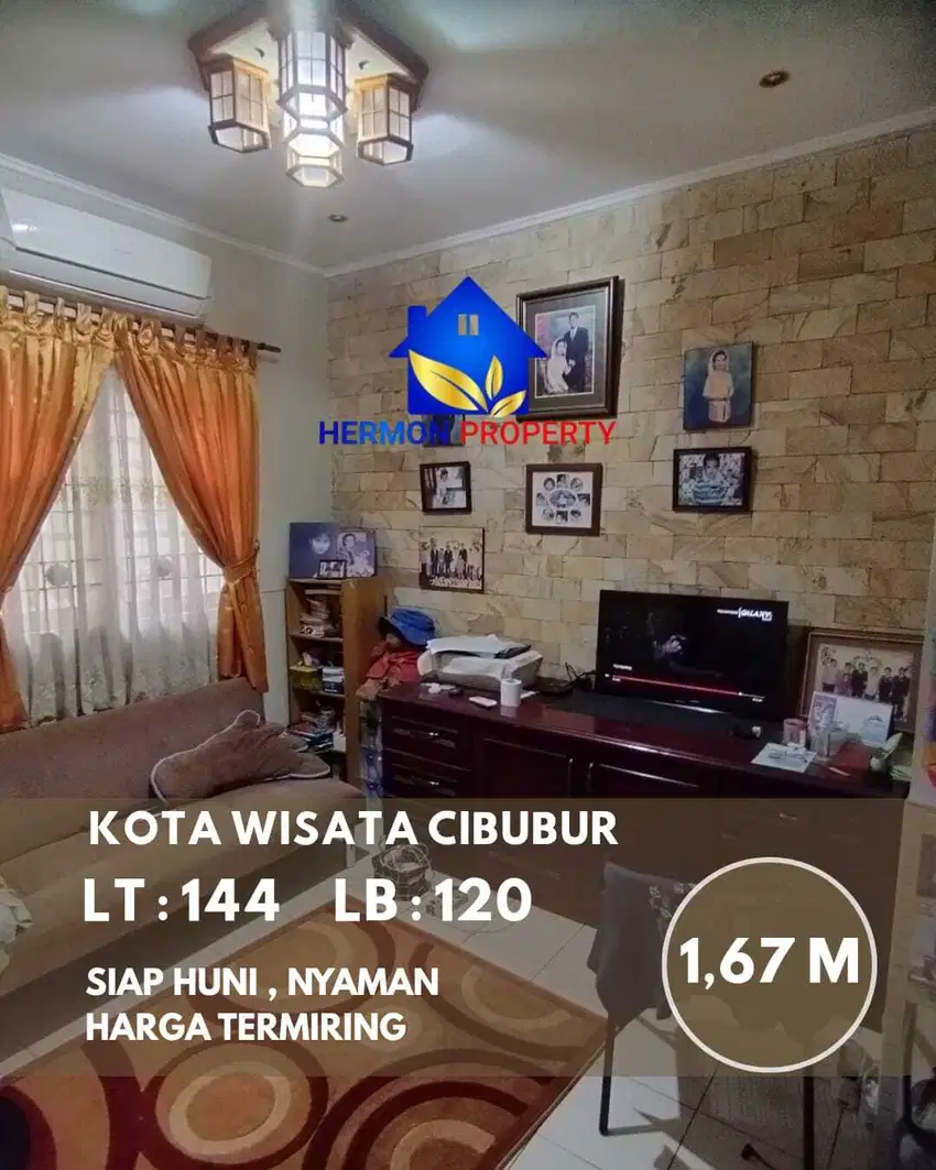 Rumah 2 Lantai Nyaman Banget di Kota wisata cibubur , Harga Super Miri