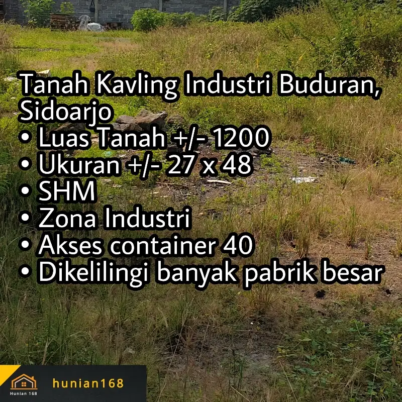 Tanah Industri Gudang Raya Kidemang Singo Menggolo Sidomulyo Sidoarjo