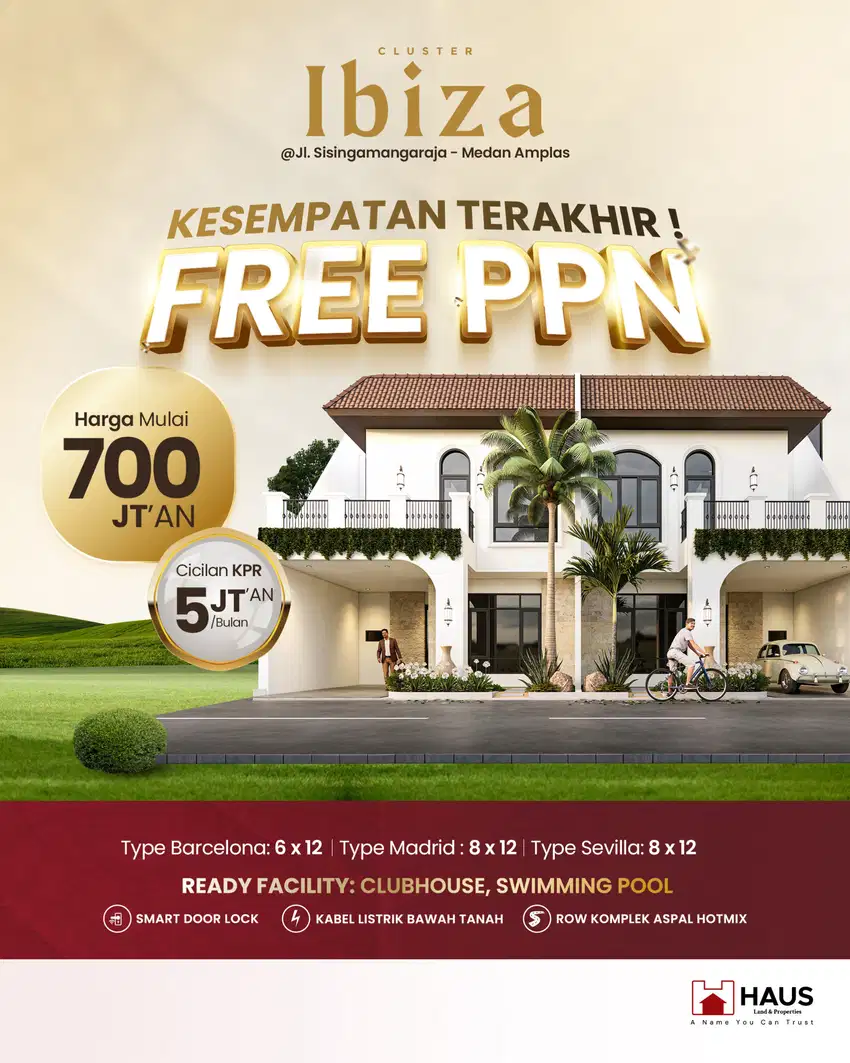 Rumah Villa Baru Komplek Ibiza Haus Jalan Sisingamangaraja Amplas