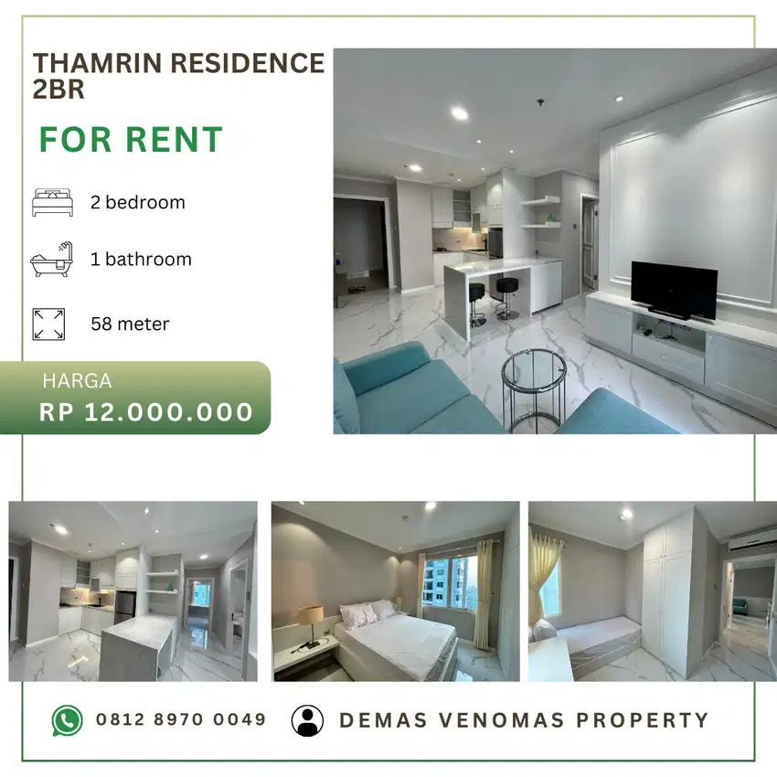 Disewakan Apartement Thamrin Residence 2 BR Full Furnished Bagus
