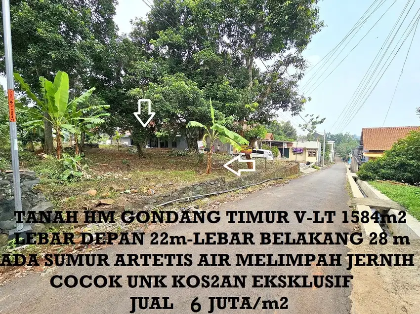 Tanah HM ada Sumur Artetis Gondang Timur Tembalang dekat Kampus2/UNDIP