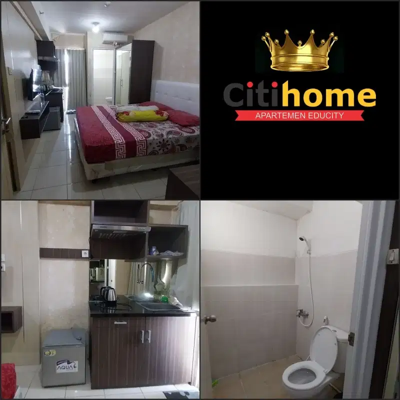 menyewakan apartemen educity 1br tahunan bycitihome