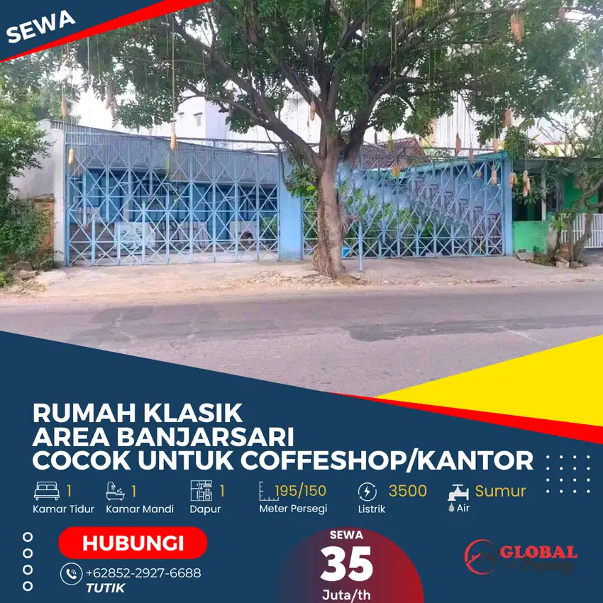 Rumah/Ruang Usaha Bangunan Jawa Klasik Cocok Untuk Kantor/Coffeshop