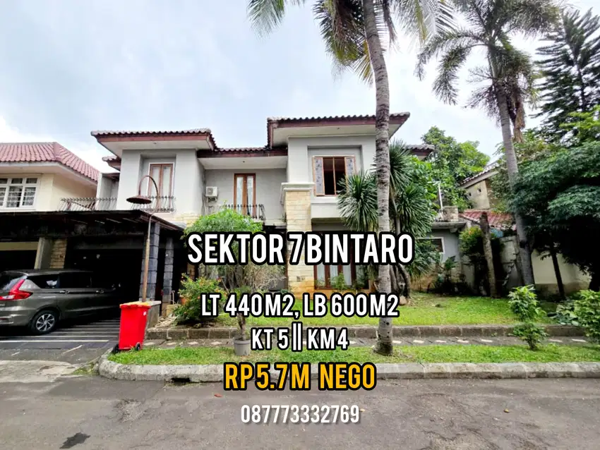 Jual rumah harga tanah di sektor 8 Bintaro (15500)