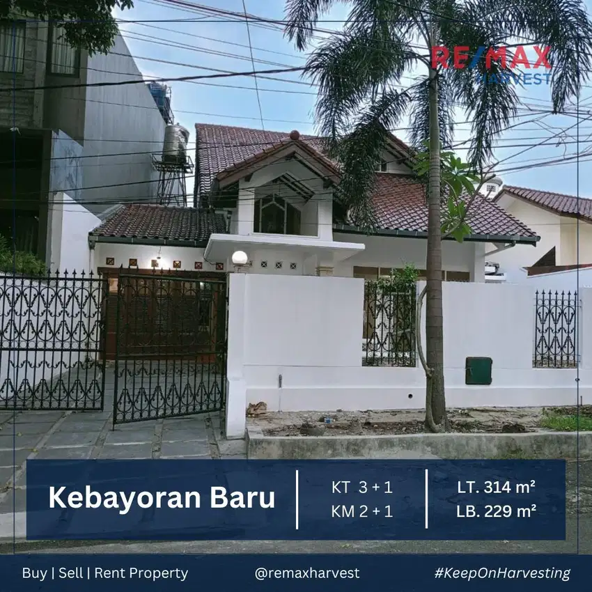 RUMAH 3+1 KAMAR SIAP HUNI LUAS 300 METER LEBIH Di KEBAYORAN BARU