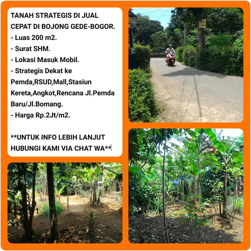 Tanah strategis SHM 200m2 siap bangun dkt stasiun Bojonggede -Bogor 02