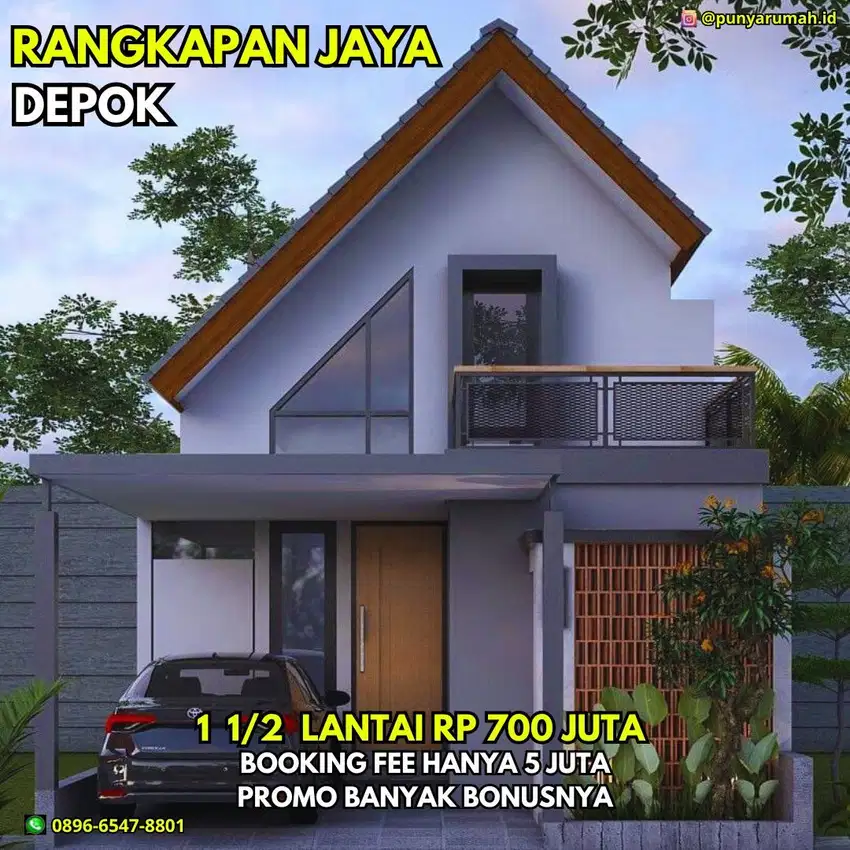 Rumah Dijual Dengan Mezzannine dan Rufftop Pancoran Mas Depok 700 Juta
