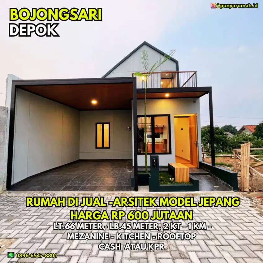 Rumah DP 0% Di Bojongsari Depok Murah 600 Jutaan Sudah Ada Rooftop