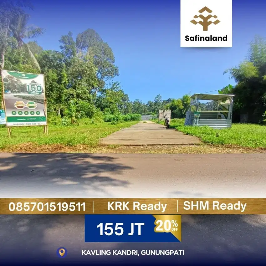 155 JUTA! KAVLING TAMAN KANDRI   Murah, Strategis, Nempel Jalan Raya