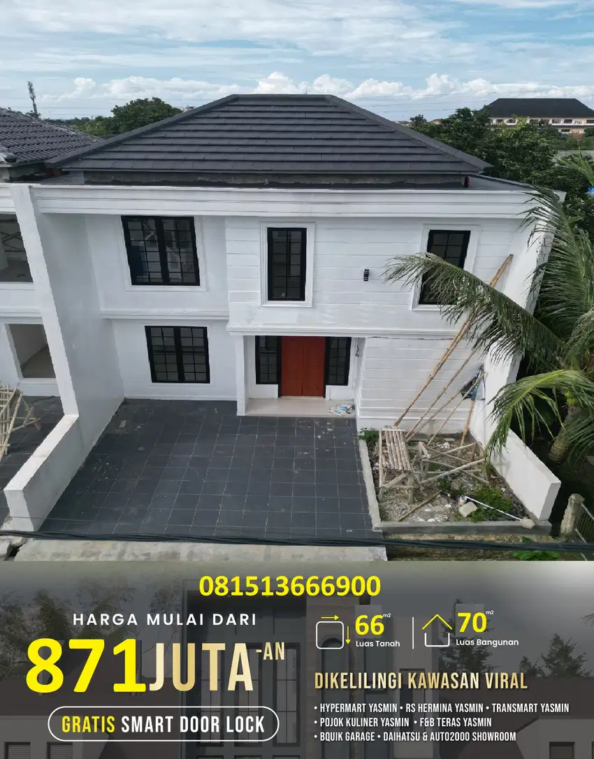 Rumah Baru di Cimanggu Yasmin Kota Bogor Dekat Lotte dan Tol Bogor