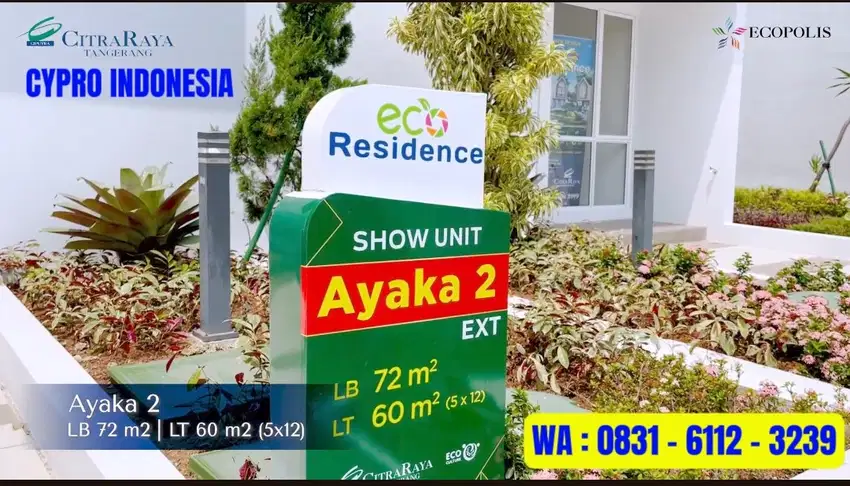 RUMAH GAYA EUROPE AYAKA 2 ECO RESIDENCE CITRA RAYA TANGERANG