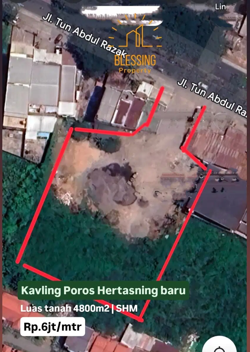 Jual tanah Poros Hertasning baru murah