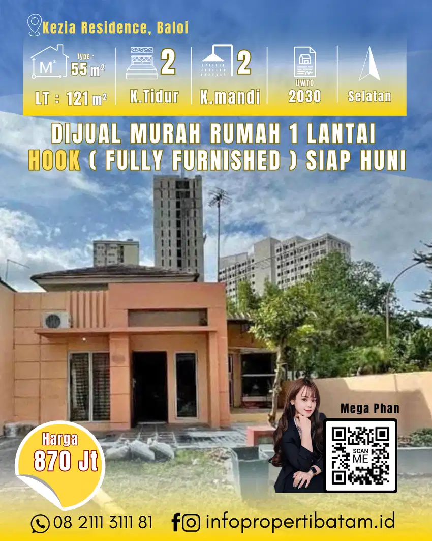 Dijual Murah rumah hook full furnish di Kezia residence