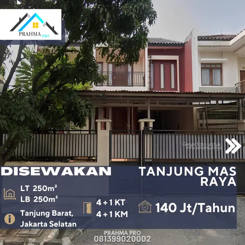 Tanjung Barat Disewakan Dalam Komplek Perumahan Elite Lokasi Strategis