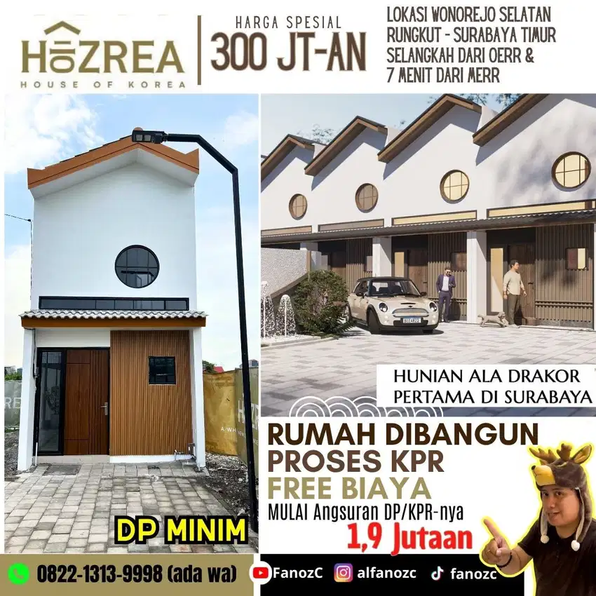 rumah murah surabaya, hozrea, rumah korea, jual rumah surabaya