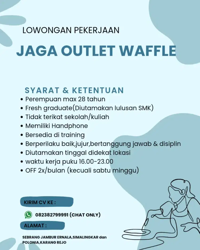 Lowongan kerja jaga outlet makanan manis