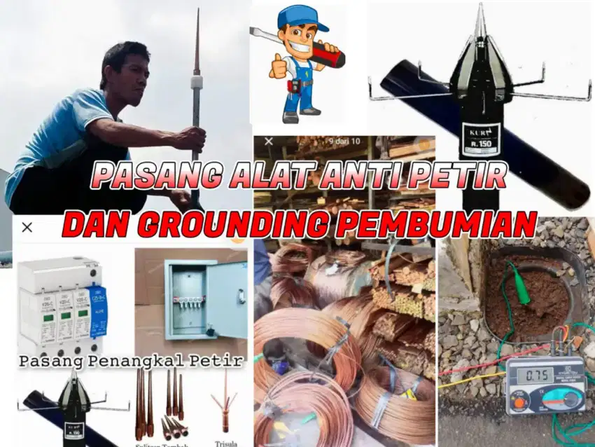 Teknisi Spesialis Pasang Alat Anti Petir Penangkal Petir SNI