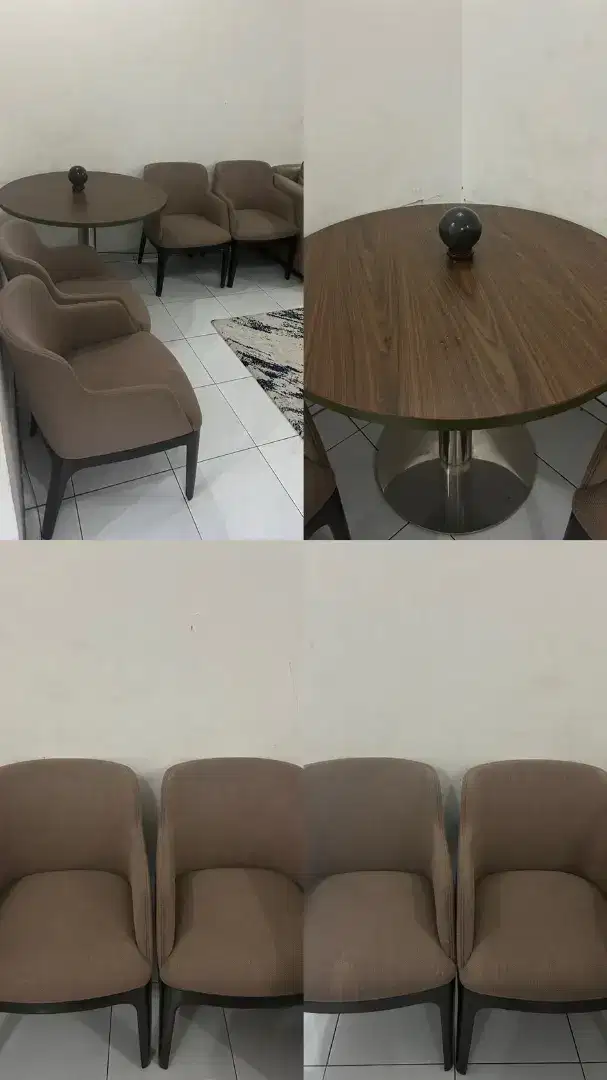 Meja bundar dengan 4 kursi