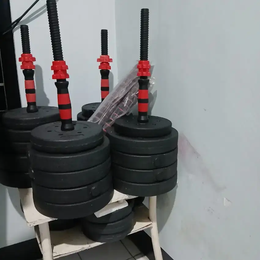 Dumbbell Barbel Dua Dalam Satu Set Alat Fitness Multifungsi