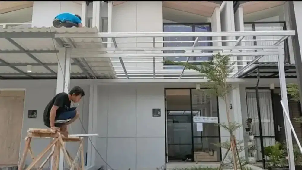 Kanopi Baja Ringan Atap Alderon Double Layer