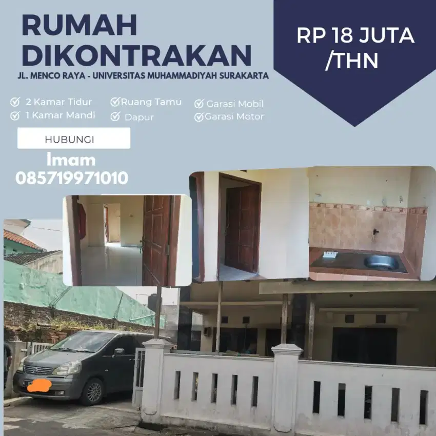 Disewakan/Dikontrakan Rumah UMS