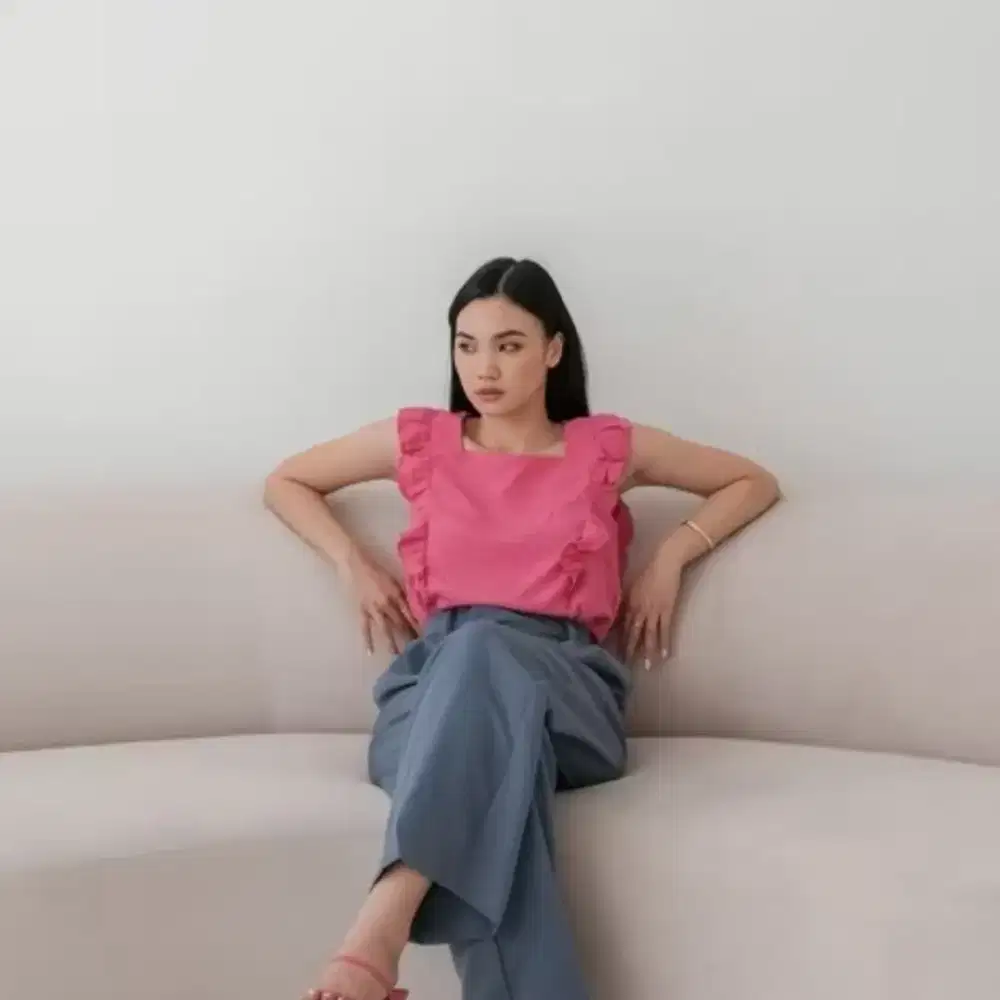 New : Atasan Ruffle Pink