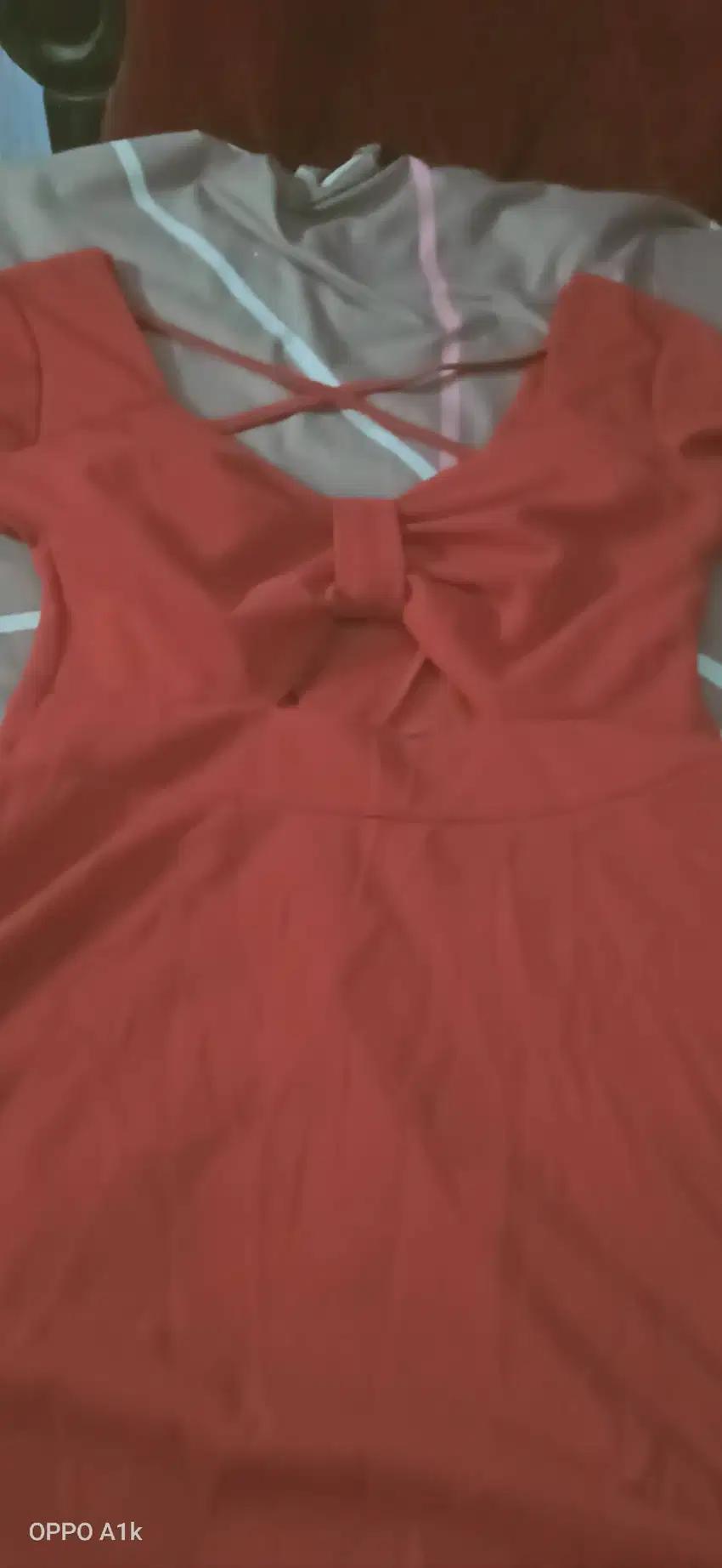 Mini dress pita bonus baju daun