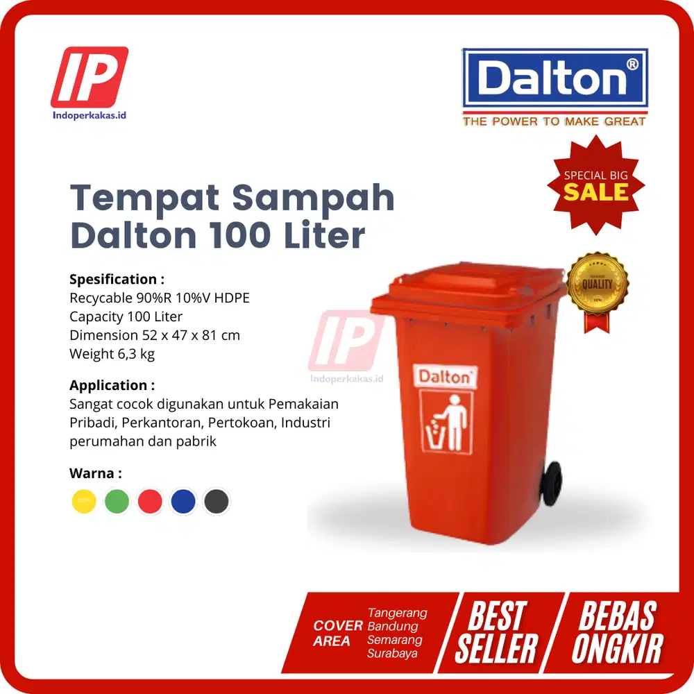 Tempat Sampah Dalton Tempat Sampah Plastik HDPE 100 Liter