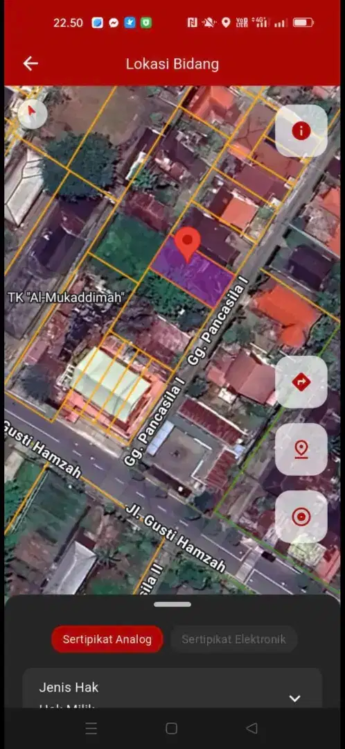 Tanah kavling jalan gusti hamzah pancasila pontianak