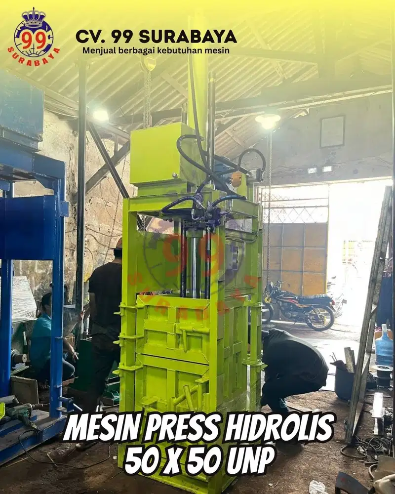 Mesin Press Hidrolis plastik pet, kardus, serbuk kayu, cocopeat dll