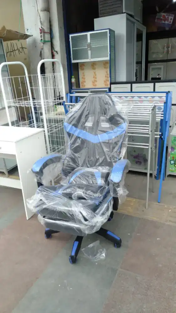 kursi kntor kursi live stream kursi gaming footrest+bantalan punggung