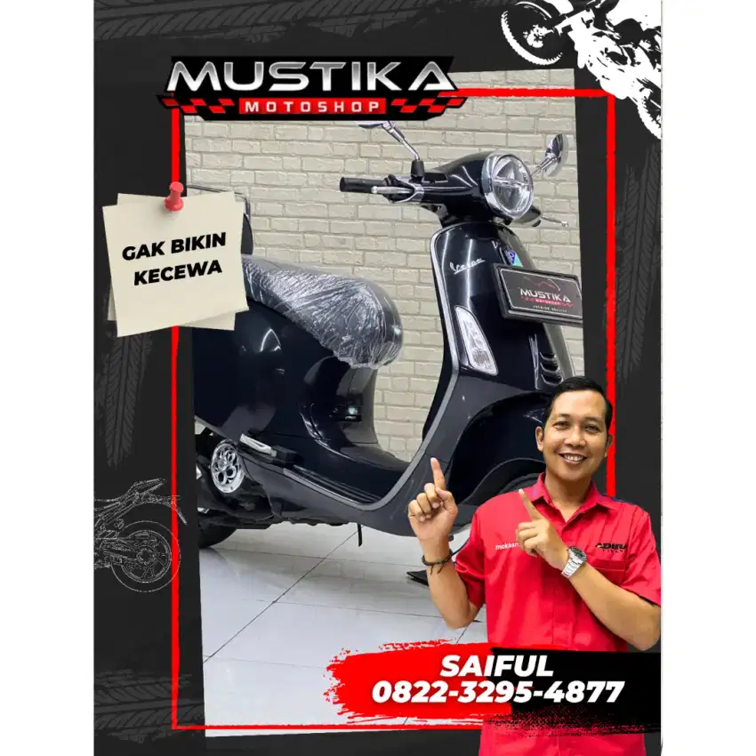 Odo 9rb Simpenan!!Vespa Primavera ABS 2021 Black Plat Jatim-Mustika