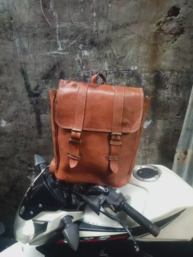Backpack Ransel Vintage Kulit Asli