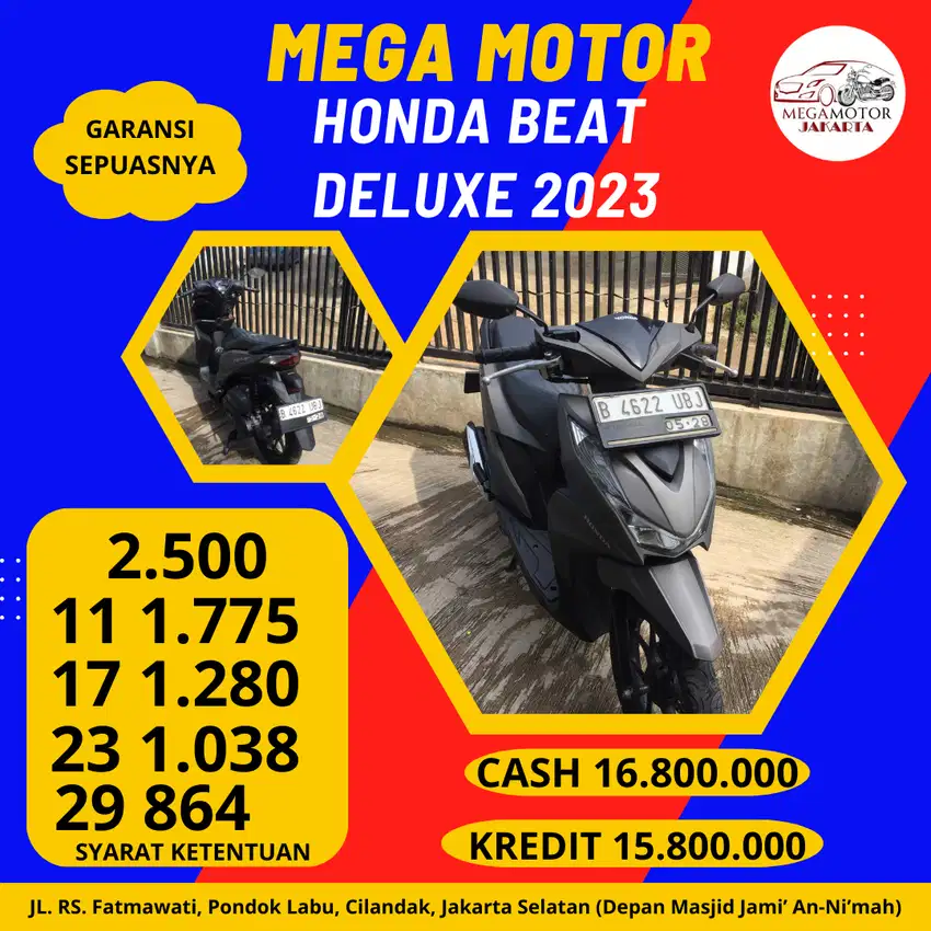 HONDA BEAT 2023 CASH KREDIT JAMINAN GARANSI SEPUASNYA
