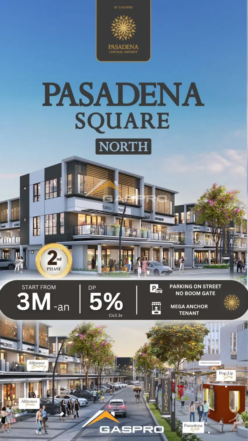 Punya ruko 3,5M Lokasi terbaik saat ini Pasadena North Square 5%DP KPR