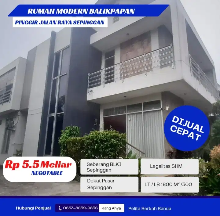Rumah Luas Hunian Mewah dekat Bandara dan kantor