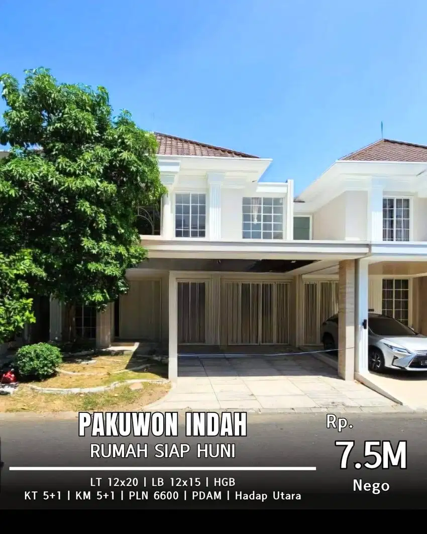 Dijual Rumah Pakuwon Indah Lariz Wood Kosongan 2 Lantai Siap Huni