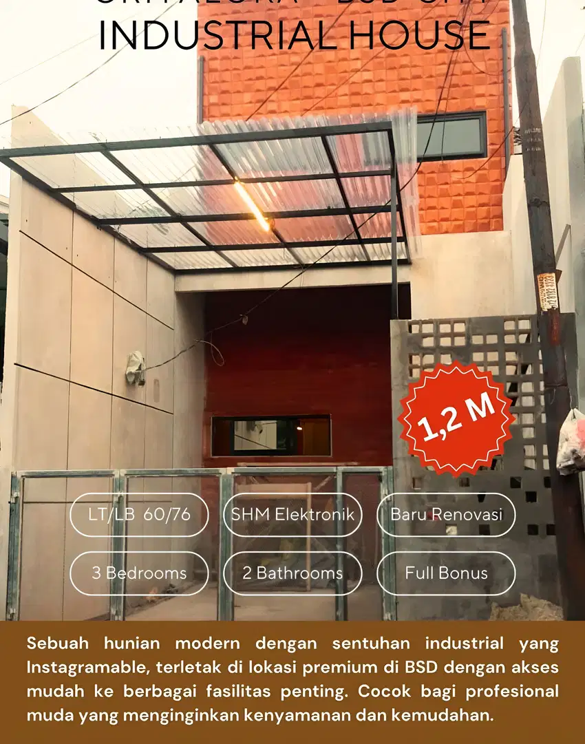 Griya Loka Rumah Modern Industrial Instagramable Dilokasi Premium BSD