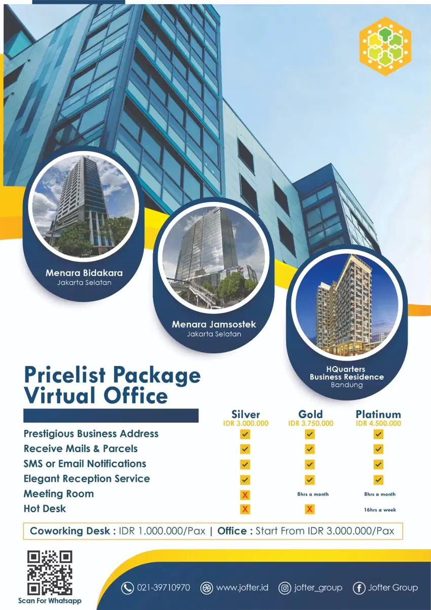 Promo Virtual Office Murah Di Jamsostek dan Bidakara only 2,5 juta