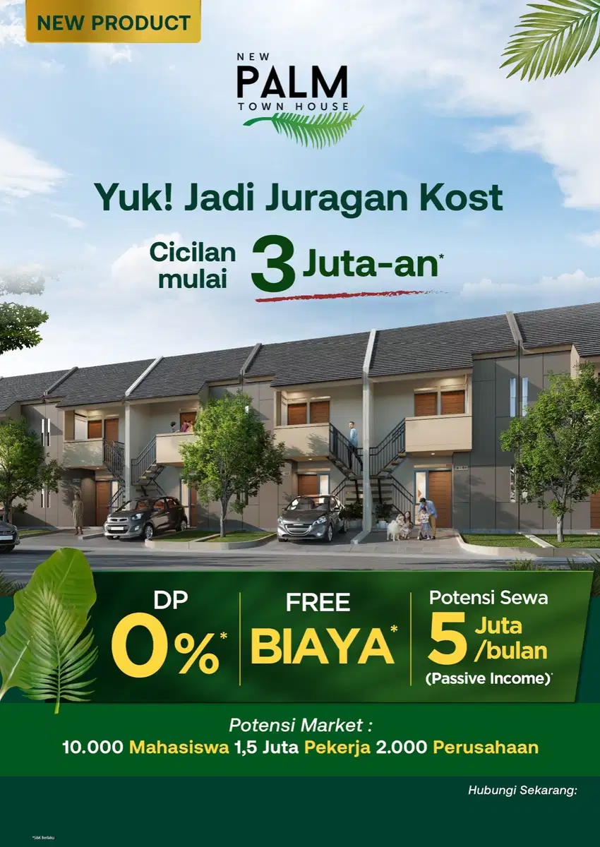 Rumah kos (palm town houseJababeka)