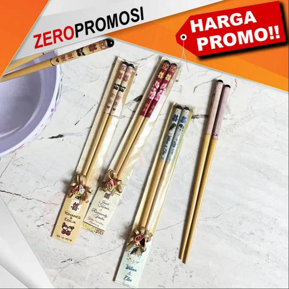 Sumpit Kayu Custom Nama Souvenir Murah Ready Stock
