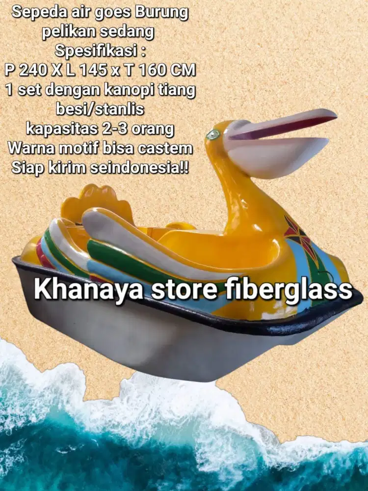 sepeda air bebek pelikan gowes/perahu bebek gowes fiber/mainan wisata