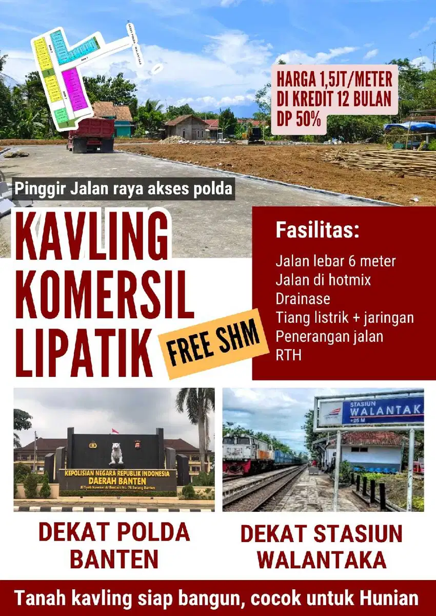 Tanah Kavling dekat Polda Banten dan Stasiun Walantaka ( Serang )
