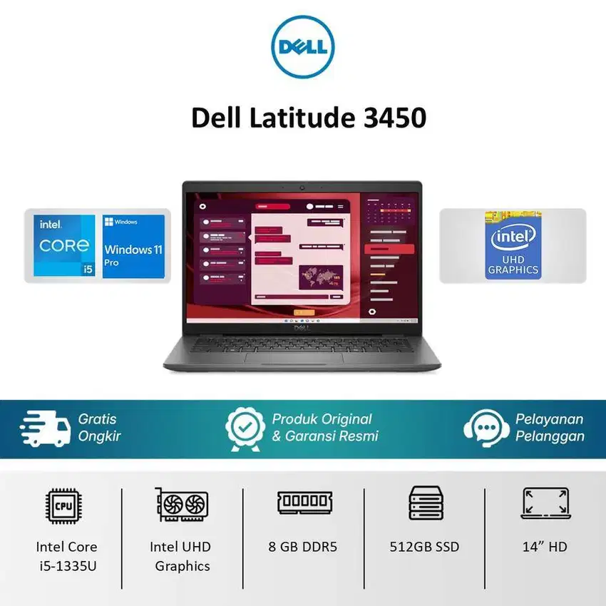 Dell Latitude 3450 i5 Gen13 | Baru Bergaransi + Bonus