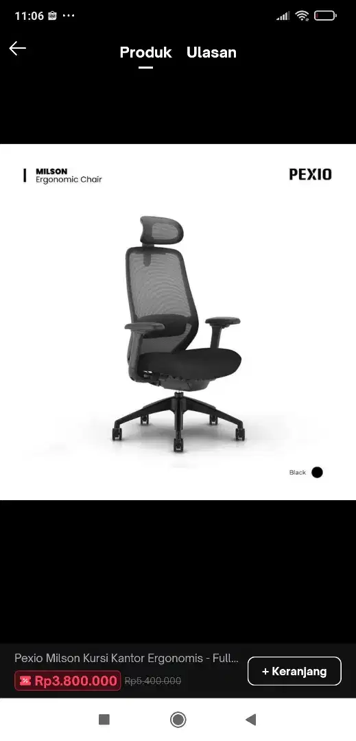 Pexio Milson - Black (Kursi kantor, office & ergonomic chair)